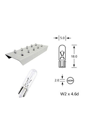 10 Adet 12V T5 1.2W Mini Dipsiz Standart Renk Gösterge Ampulü