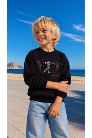 ERKEK ÇOCUK KABARMA BASKILI 2İP SWEATSHİRT