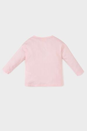 DeFacto Kız Bebek Bisiklet Yaka Baskılı Uzun Kollu Tişört E5098A525SPPN440