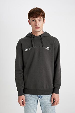 DeFacto Boxy Fit Kapüşonlu Sırt Baskılı Sweatshirt C6147AX24AUAR221