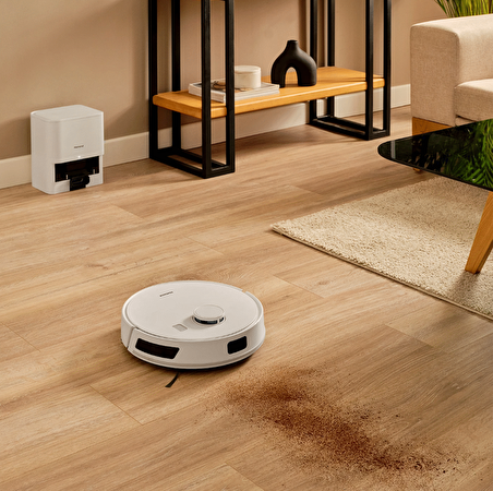 Homend Alex Laser Power 1289H Toz Hazneli Moplu Halı Tanıyan Beyaz Robot Süpürge