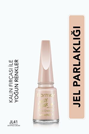 Flormar Jel Görünümlü Parlak Oje (Açık Nude) - Jelly Look Nail Enamel - JL41 WHIPPED CREAM - 8690604497713