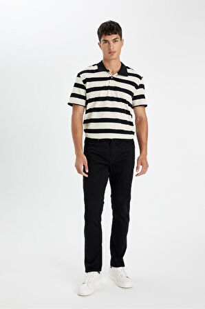 DeFacto New Regular Fit Çizgili Kısa Kollu Polo Tişört D2602AX24AUBG354