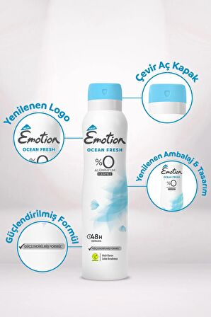 Ocean Fresh Kadın Vegan Deodorant 6x150ml Hızlı Kurur , Leke Bırakmaz