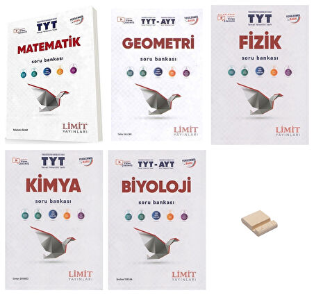 Limit TYT Matematik Geometri Fizik Kimya ve Biyoloji 5li Set + Telefon Standı