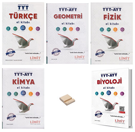 Limit TYT AYT Türkçe Geometri Fizik Kimya ve Biyoloji El Kitabı 5li Set + Telefon Standı