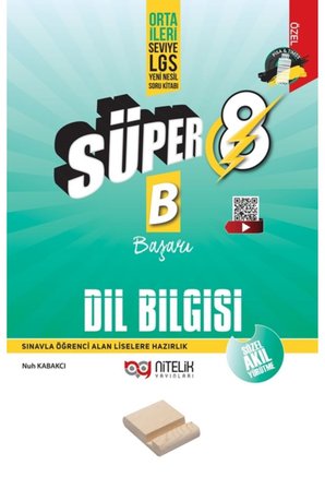 Nitelik 8. Sınıf 2027 LGS Süper B Dil Bilgisi Soru Bankası + Telefon Standı