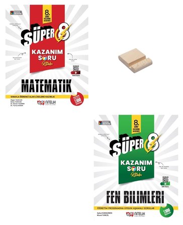 Nitelik 8. Sınıf 2027 LGS Kazanım Matematik ve Fen Bilimleri Soru Bankası + Telefon Standı
