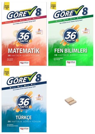 Nitelik 8. Sınıf 2027 LGS Görev Matematik Fen ve Türkçe 3lü Set Haftalık Föyler + Telefon Standı