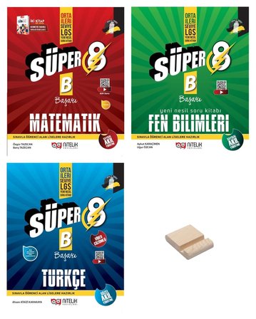 Nitelik 8. Sınıf 2027 LGS Süper B Matematik Fen ve Türkçe 3lü Set Soru Bankası + Telefon Standı