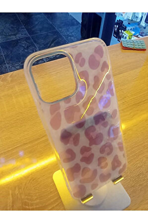 İPhone 12 Pro Max Uyumlu Leopar Desen Hologramlı Kılıf Darbe Korumalı Kapak