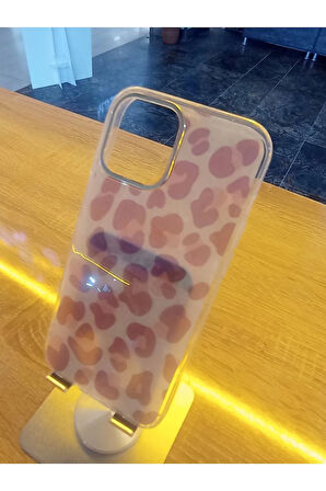 İPhone 12 Pro Max Uyumlu Leopar Desen Hologramlı Kılıf Darbe Korumalı Kapak