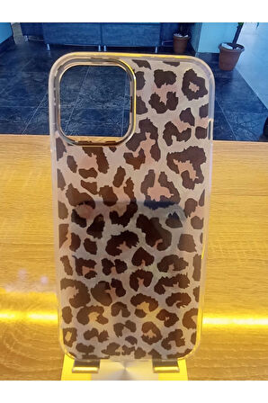 İPhone 12 Pro Max Uyumlu Leopar Desen Hologramlı Kılıf Darbe Korumalı Kapak
