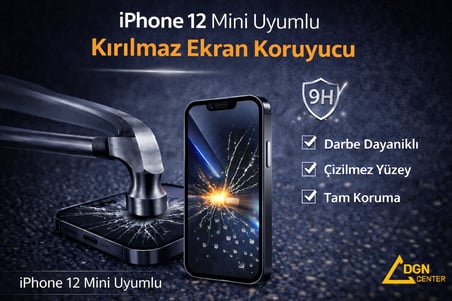 İphone 12 Mini Uyumlu Kırılmaz Ekran Koruyucu