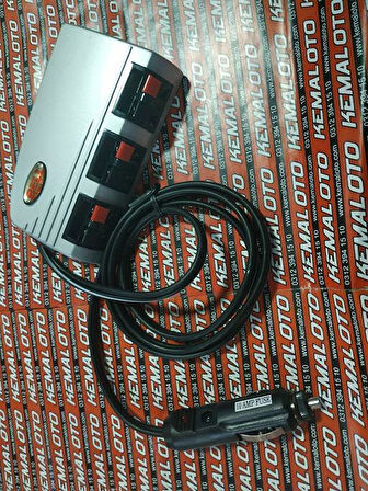 12v Araç Güç Çoğaltıcı 3lü Çakmak Çoğaltıcı Karavan Otomobil