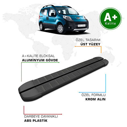 Peugeot Bipper Yan Basamak 2008 – 2016 Model S-Line Siyah