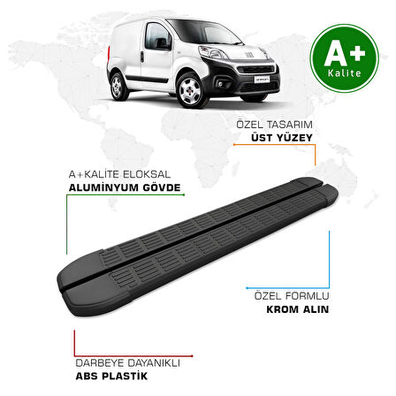 Fiat Fiorino Panelvan Yan Basamak 2008 Model ve Sonrası S-Line Siyah