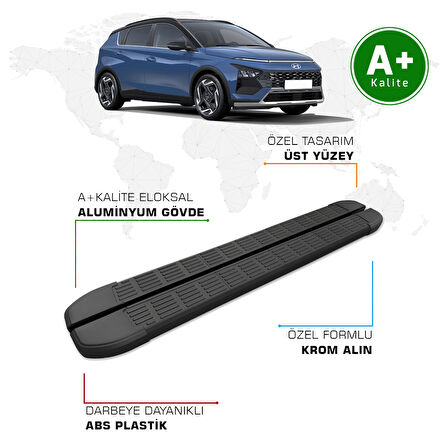 Hyundai Bayon Yan Basamak 2021 Model ve Sonrası S-Line Siyah