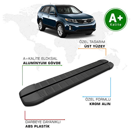Kia Sorento Yan Basamak 2014 – 2021 Model S-Line Siyah