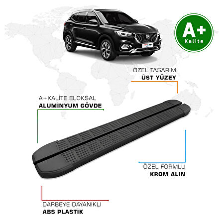 MG E-HS Yan Basamak 2021 Model ve Sonrası S-Line Siyah