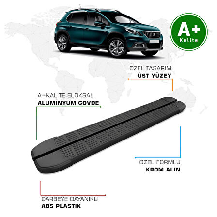 Peugeot 2008 Yan Basamak 2013 – 2019 Model S-Line Siyah