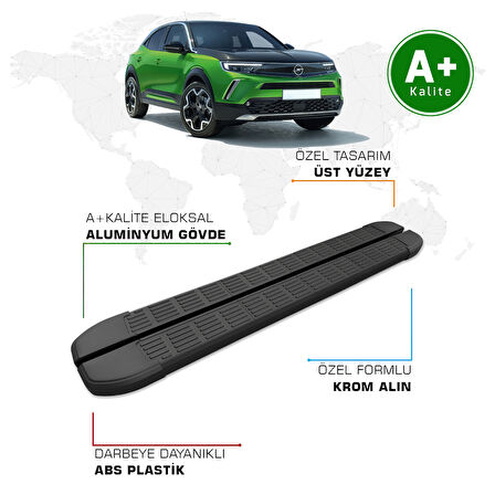 Opel Mokka Yan Basamak 2021 Model ve Sonrası S-Line Siyah