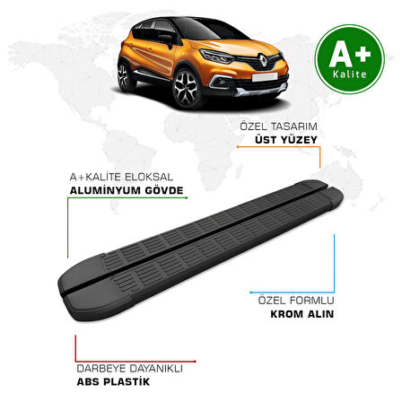 Renault Captur Yan Basamak 2013 – 2020 Model S-Line Siyah