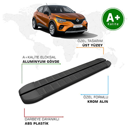 Renault Captur Yan Basamak 2021 Model ve Sonrası S-Line Siyah