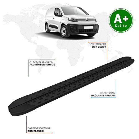 Citroen Berlingo Panelvan Yan Basamak Uzun Şasi 2019 Model ve Sonrası TrimLine Siyah