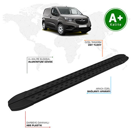 Opel Combo Panelvan Yan Basamak Uzun Şasi 2019 Model ve Sonrası TrimLine Siyah