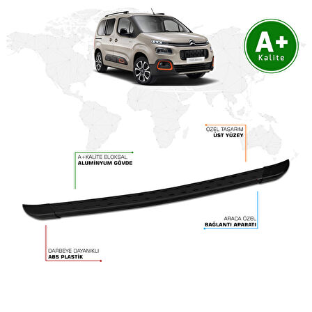 Citroen Berlingo Arka Basamak Kısa Şasi 2019 Model ve Sonrası TrimLine Siyah