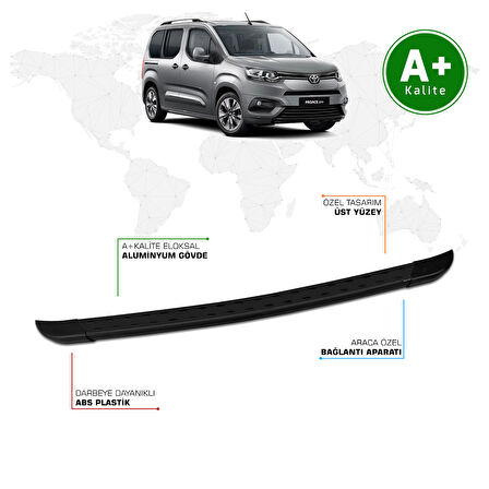 Toyota Proace City Arka Basamak Kısa Şasi 2019 Model ve Sonrası TrimLine Siyah