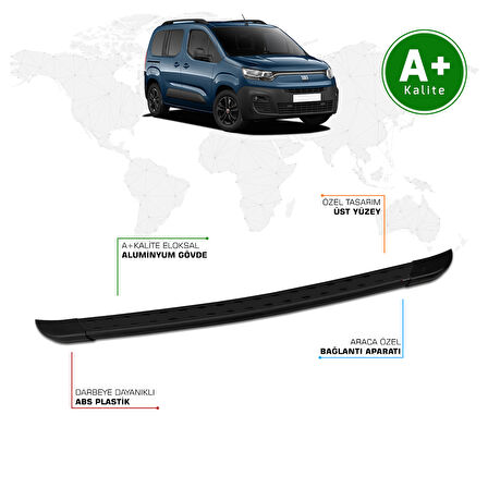 Fiat Doblo Arka Basamak Kısa Şasi 2023 Model ve Sonrası TrimLine Siyah