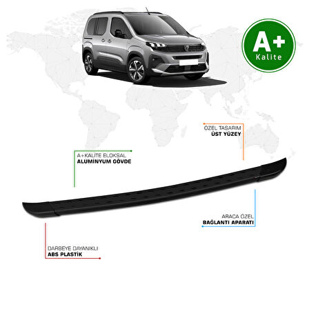 Peugeot Rifter Arka Basamak 2024 Model ve Sonrası TrimLine Siyah