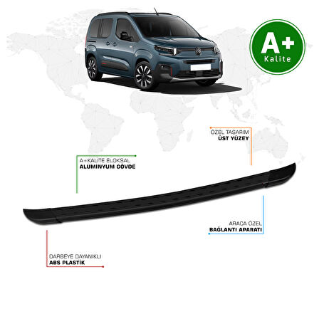 Citroen Berlingo Arka Basamak Kısa Şasi 2024 Model ve Sonrası TrimLine Siyah