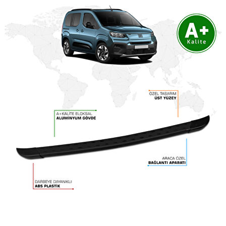 Fiat Doblo Arka Basamak Kısa Şasi 2024 Model ve Sonrası TrimLine Siyah