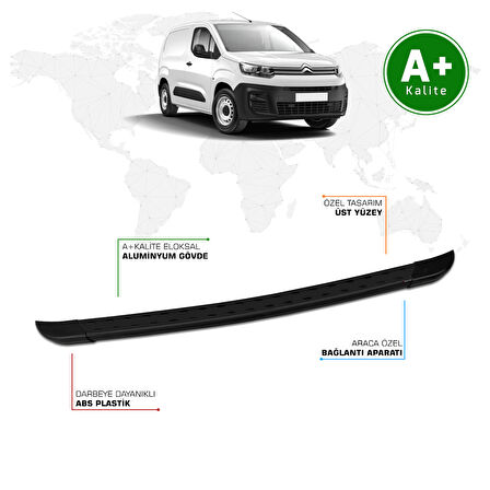 Citroen Berlingo Panelvan Arka Basamak Uzun Şasi 2019 Model ve Sonrası TrimLine Siyah