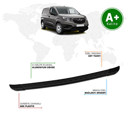 Opel Combo Panelvan Arka Basamak Uzun Şasi 2019 Model ve Sonrası TrimLine Siyah