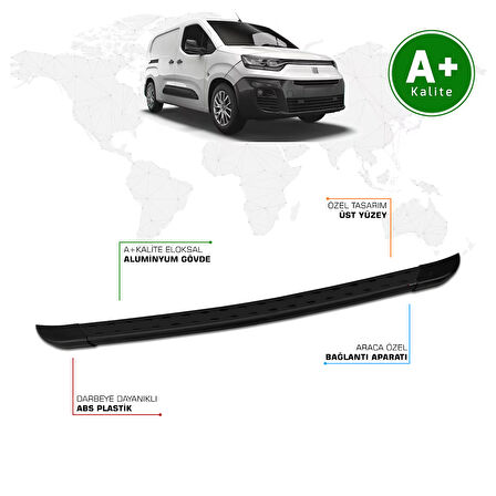 Fiat Doblo Panelvan Arka Basamak Uzun Şasi 2023 Model ve Sonrası TrimLine Siyah