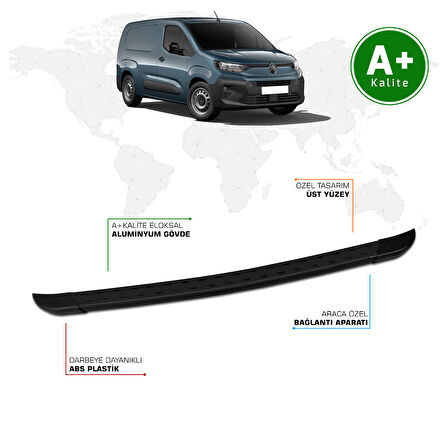 Citroen Berlingo Panelvan Arka Basamak Uzun Şasi 2024 Model ve Sonrası TrimLine Siyah