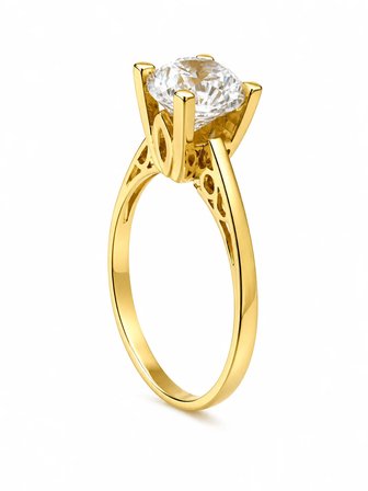 Yazıcılar 14 Ayar Altın Eternal Love Tektaş Yüzük 2,45 GR (094)