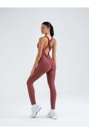 Kelebek Askılı Arkası Büzgülü ( Scrunch Butt ) Spor Tayt Tulum