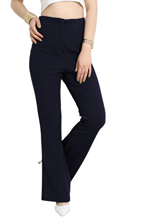 Krep İspanyol Pantolon Lacivert