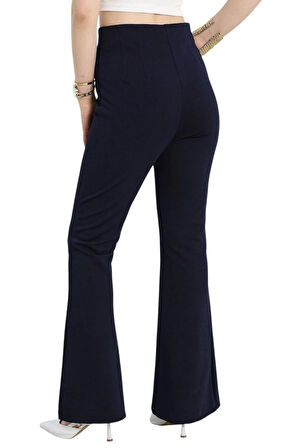 Krep İspanyol Pantolon Lacivert