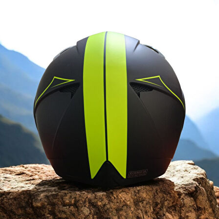 NCR-158 ÇENE AÇILIR GÖZLÜKLÜ E-CE BELGELİ KASK SARI GRAFIK