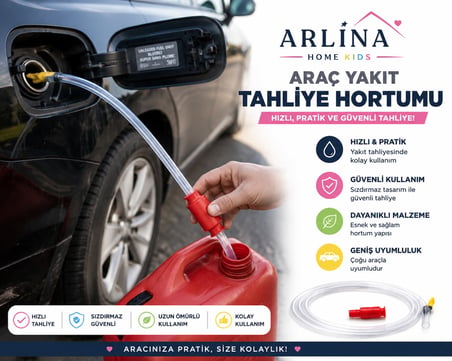 150 CM Hortumlu Sıvı Aktarma Aparatı Sifonlu Benzin Mazot Su Yağ Transfer Pompası Kolay Taşınabilir
