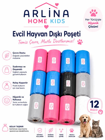 Evcil Hayvan Dışkı Poşeti (12 Rulo)