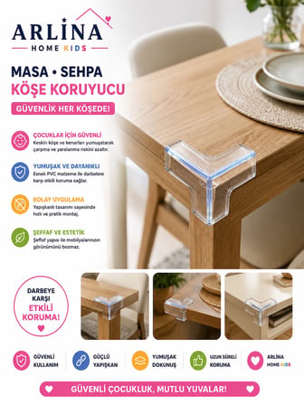 Masa & Sehpa Köşe Kenar  Koruyucu 8'li