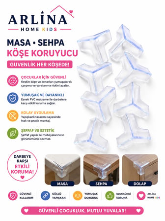 Masa & Sehpa Köşe Kenar  Koruyucu 8'li