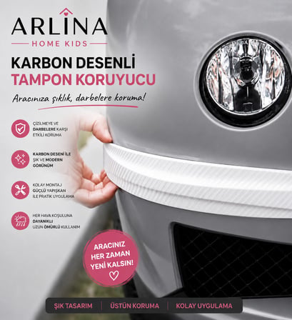 2'li Beyaz Karbon Desenli Tampon Koruyucu